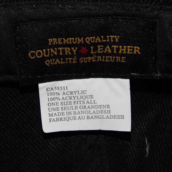 Country Leather Black Gray Silver WOLF Howling at Moon Embroidered Hat Cap - Picture 4 of 8